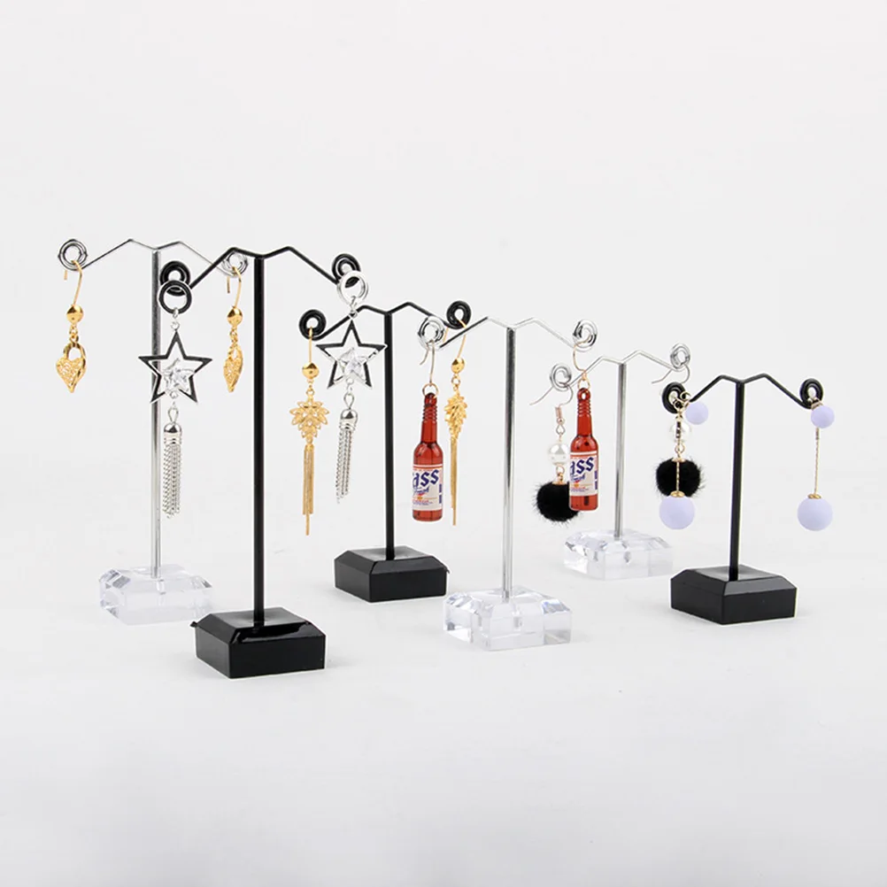 

T Shape Earrings Display Stand Acrylic Jewelry Organizer for Studs Bracelets Keys Selling Rack Holder Earring Exhibitor