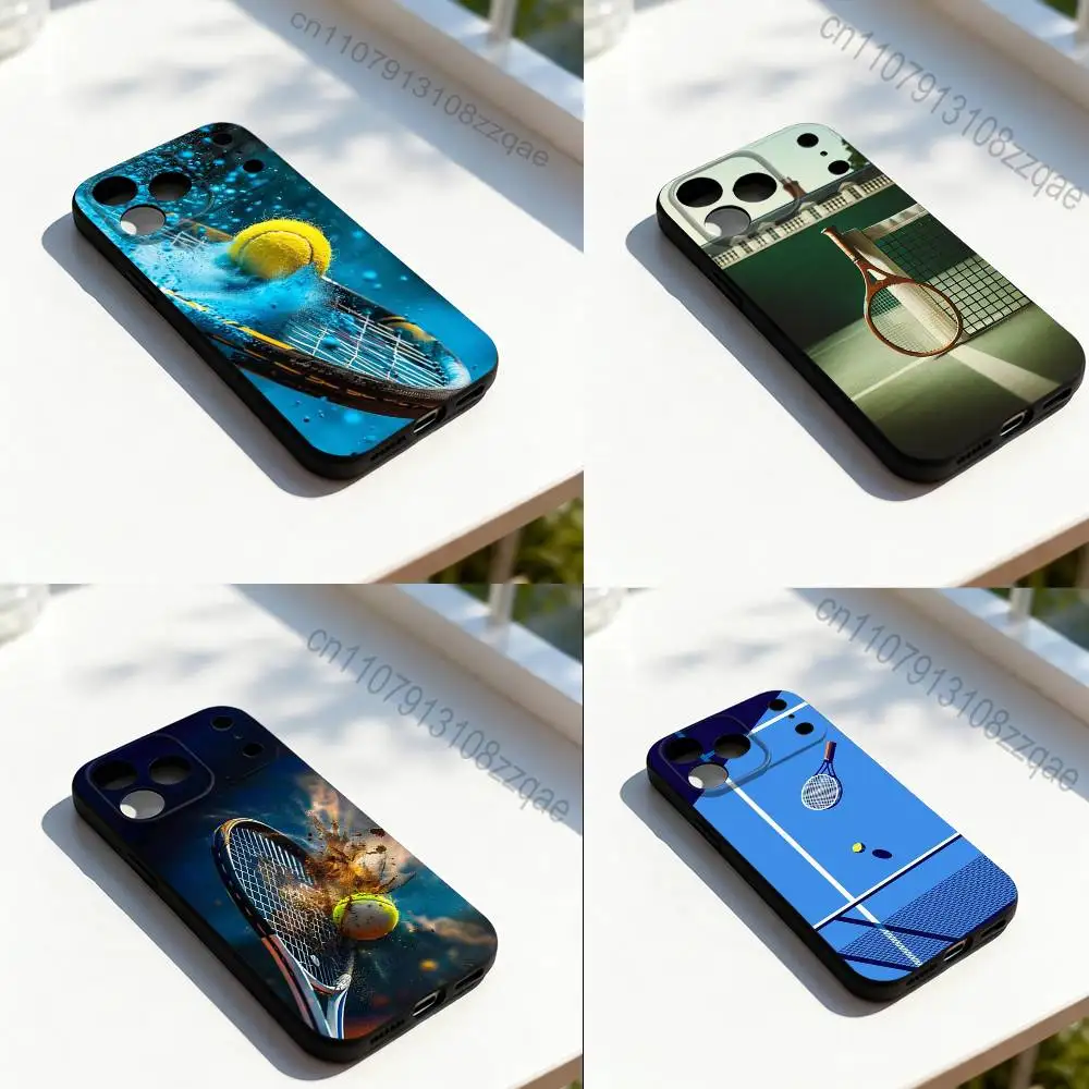 

Sports T-Tennis Cool Phone Case Silicone Black Soft For iPhone 17,16,15,14,13,12,11,Pro,Max,Plus,E,SE4,Air,Mini