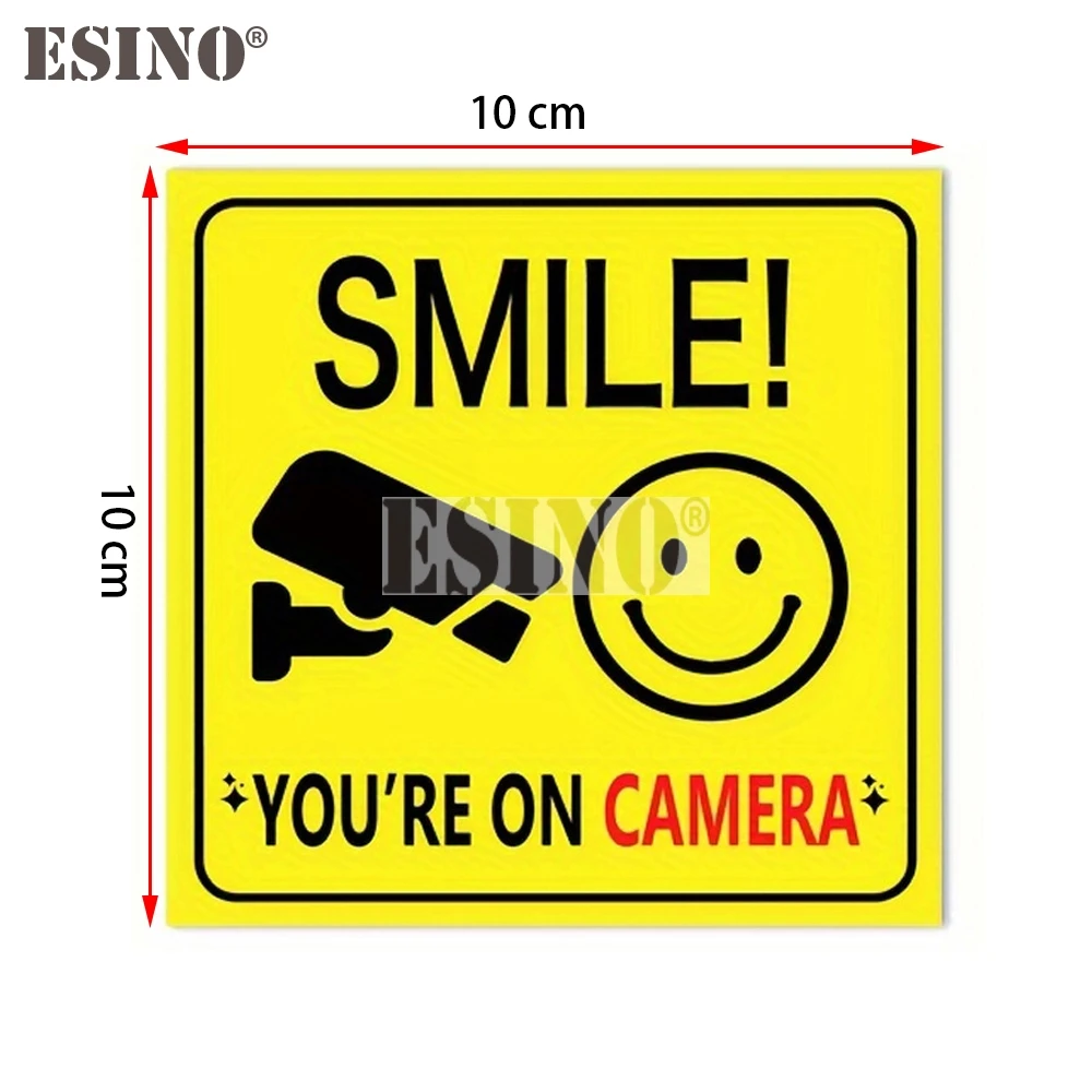 Car Styling Warning Smile Logo You're On Camera Cartoon PVC Painting Car Body Decal Waterproof Car Sticker Pattern Vinyl