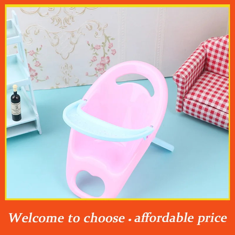 *1Pcs new 1:12 Dollhouse Miniature Simulation Baby Eating Chair Model DIY Kid Toy Accessories About 15CM