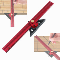 Woodworking Scribe 300/400mm T-type Ruler - Adjustable 360 Degree Angle Line Drawing Marking Gauge Precision Layout Tool