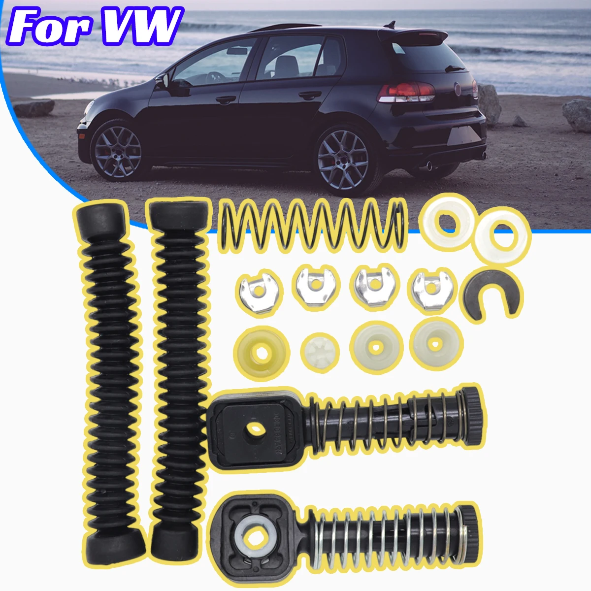 

MT Gear Shift Selector Linkage Cable Bowden Rod Connect Gaiter Bushing for VW Golf Plus 5M MK5 1K MK6 5K Passat B6 B7 Polo 9N 6R