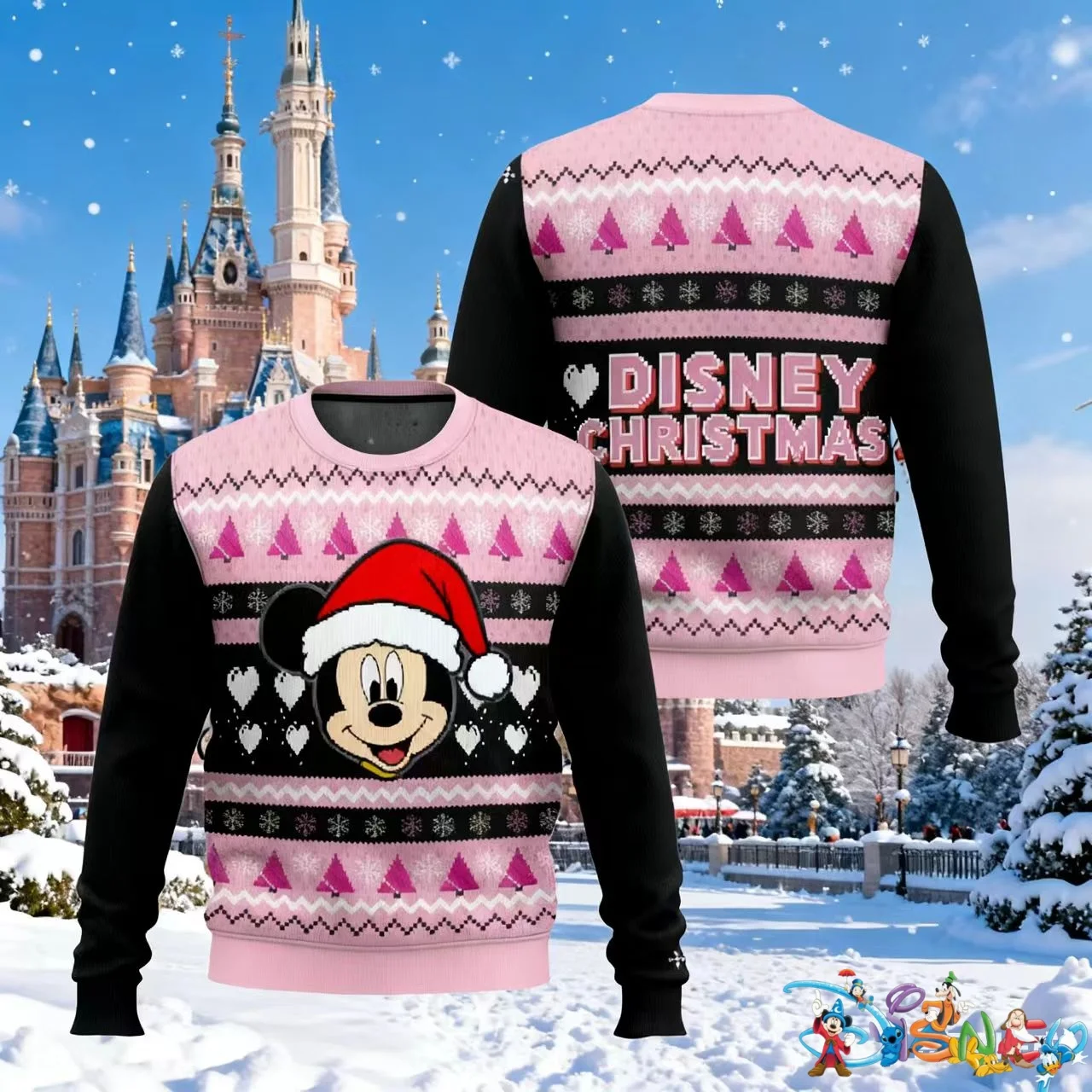 Hello Kitty Ugly Christmas Sweater 25-26 New Fun Men's and Women's Christmas Happy Couples Fashion Sweatshirt Kids Clothes Girls