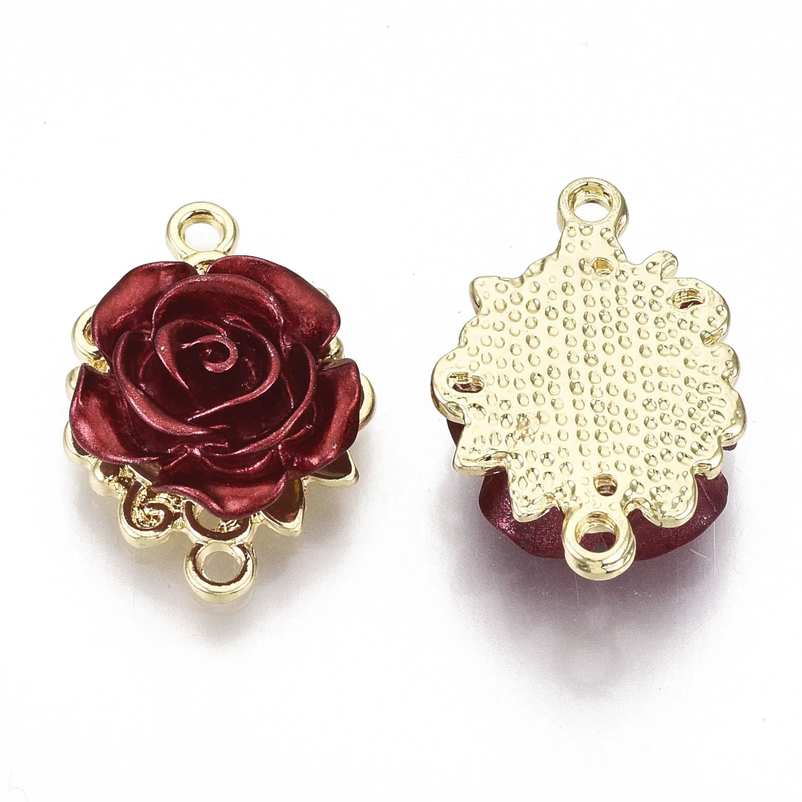 5 pçs vermelho rosa rack chapeamento liga links conectores de metal charme para o dia dos namorados colar pulseira jóias fazendo