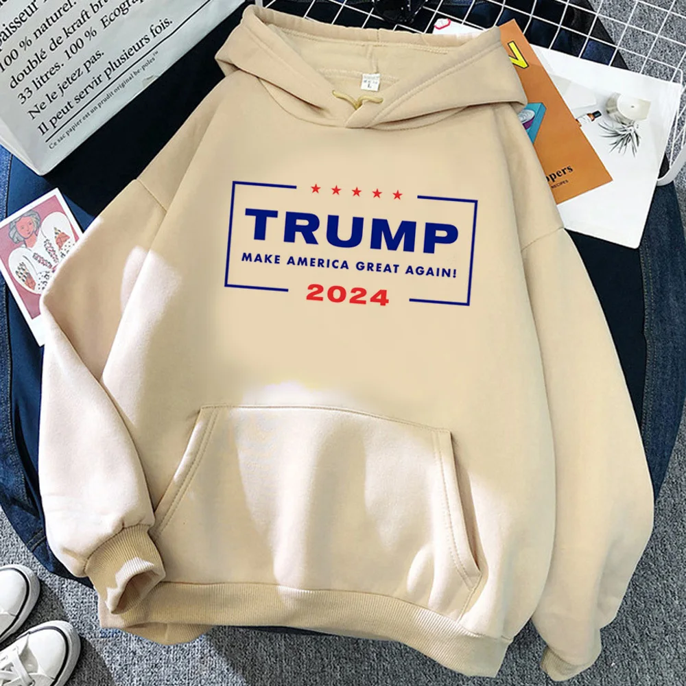 Make America Great Again moletom com capuz elegante padrão estampado anime gráfico em quadrinhos pulôver feminino tecido macio design impresso anime