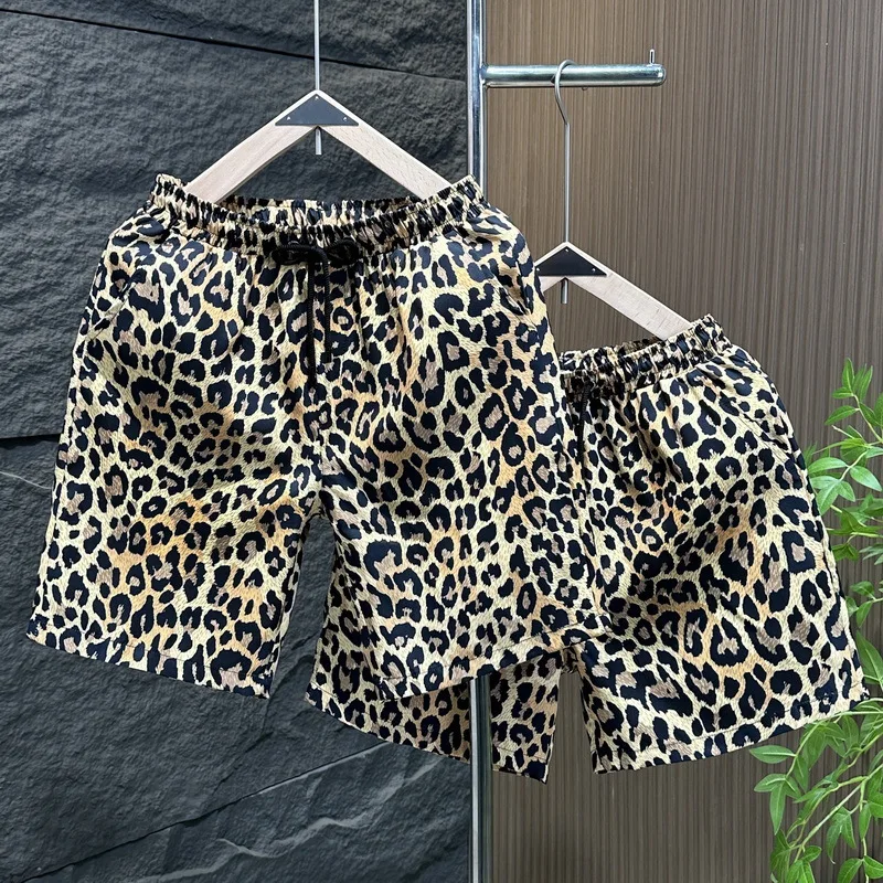 

Men Classic Colorful Leopard Shorts Summer Beach Short Pants Hawaii Beach Swimming Pants Swim Trunks Women Kid Cool Ice Shorts