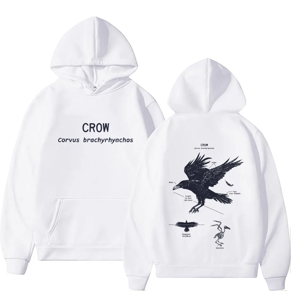 

Crow Anatomy Graphic Hoodie Men Women Casual Fleece Oversized Hooded Sportswear Men's Vintage Hoodies Unisex Harajuku Streetwear