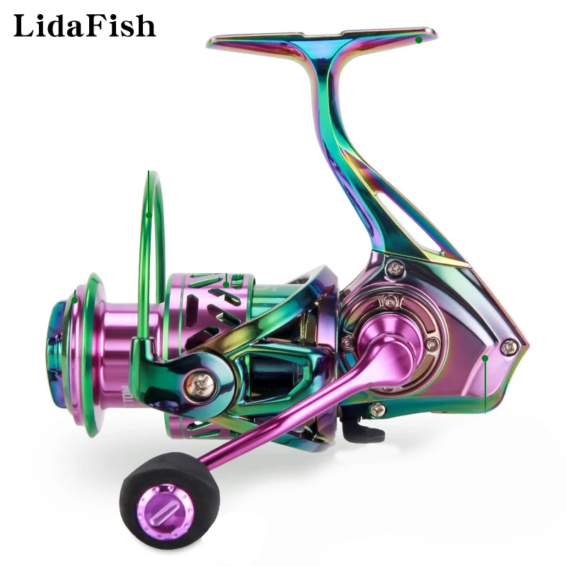 

2022 New Left/Right Interchangeable 5.2:1 Spinning Fishing Wheel Multicolor Lightweight Full Metal Rocker Fishing Reel