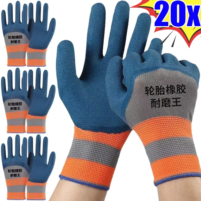 Non-slip Wear-resistant Breathable Nylon Gloves Industrial Labor Building Construction Safety Work Gloves for Garden Repairing