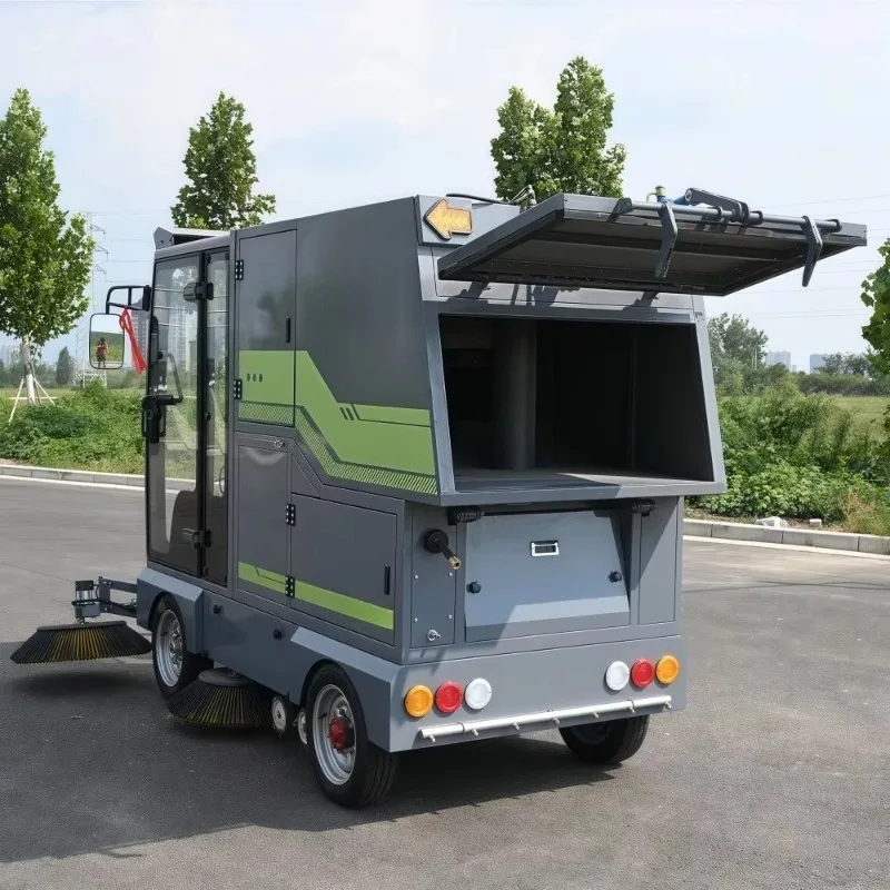 Multi Function Battery Electric Ride Sweeper Dust Absorption Water Spraying Three In One Industrial Cleaning Machine