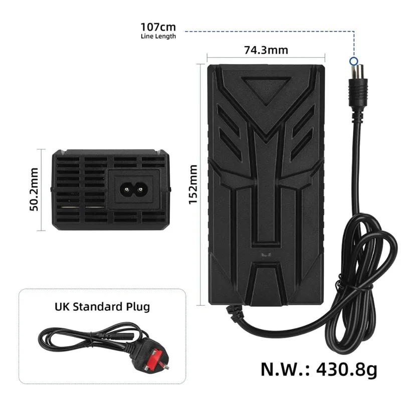 A89E-Electric Scooter Charger Charging Adapter For Ulip 42V-58.8V 2A UK Plug Lithium Battery Power Supply DC Connector