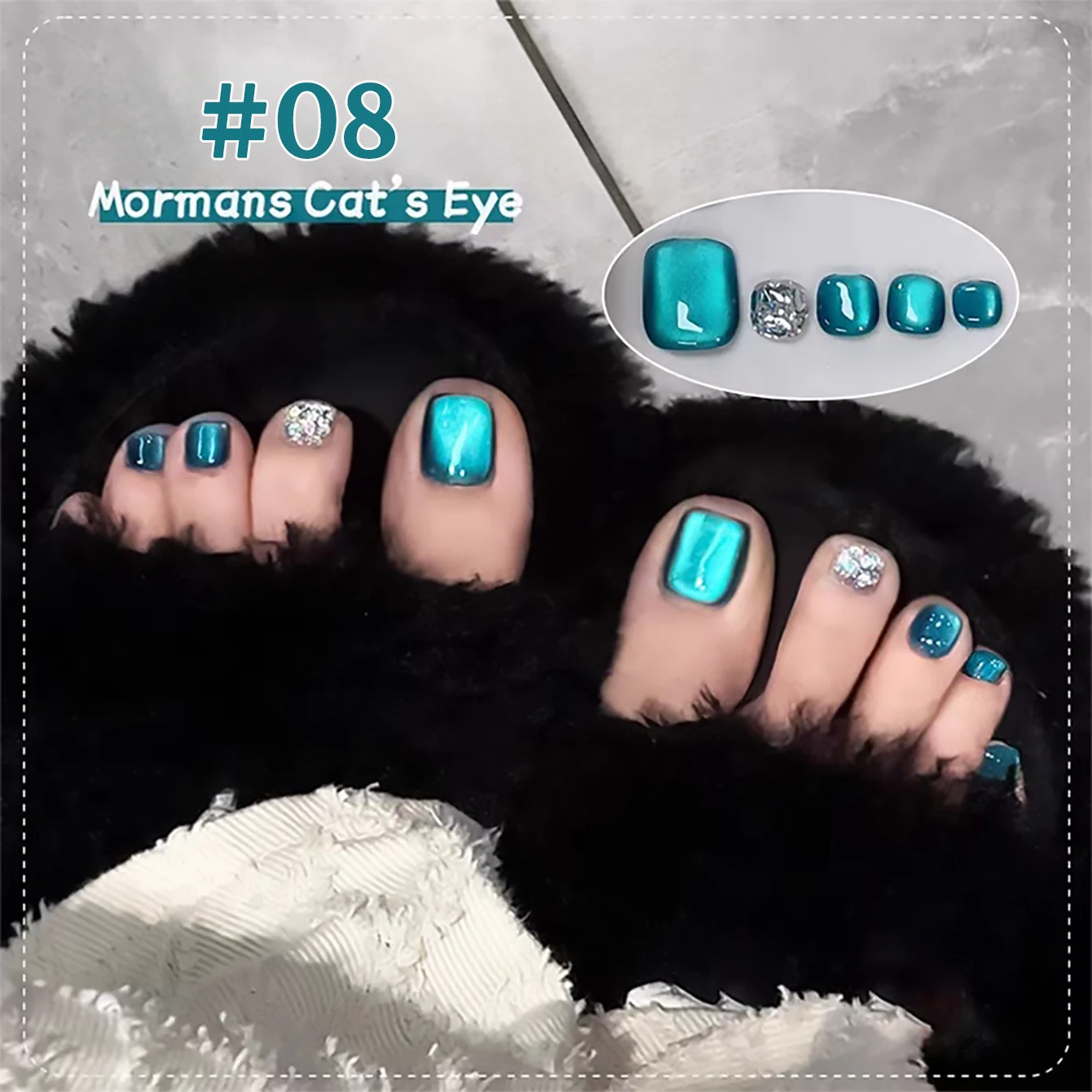 1-8pcs TC Autumn Popular Green Crystal Cat's Eye Molmans High Density Porcelain White Glass Beads Amber Gel Nail Polish Nail Art