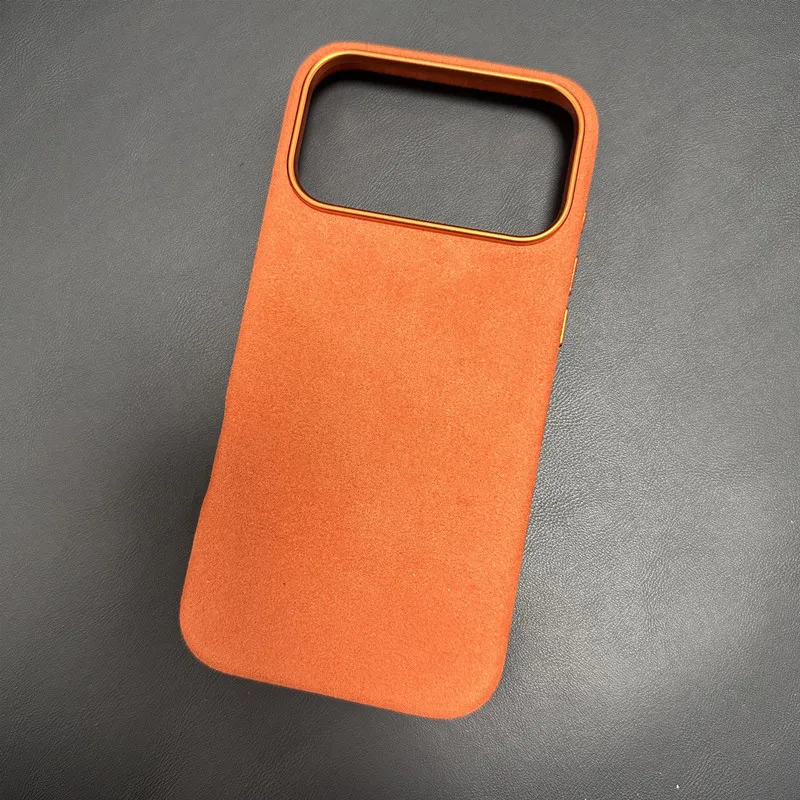 Orange Magnetic Phone Case For iPhone 17 18 Pro Max 17Pro Air Italy High-end Supercar Interior Same Suede All-inclusive Cover