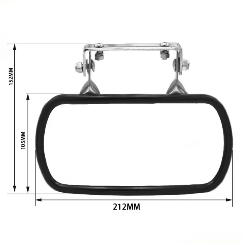 AEA7-Stainless Steel Convex Mirror, Over Door Rectangular U-Bracket Rearview Mirror For Tractors, Forklifts, Trucks