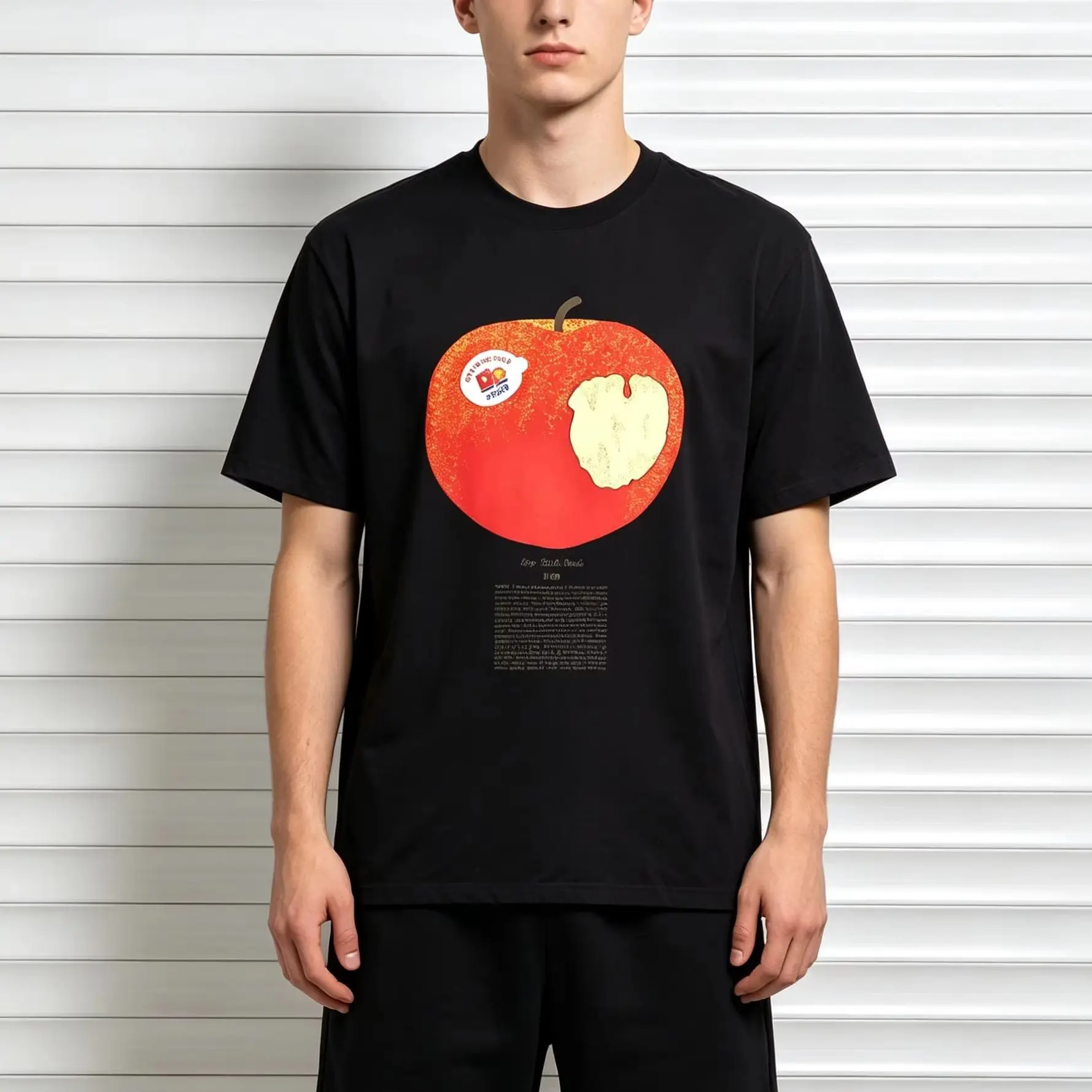 Djo Apple Funny Cartoon Graphic Anime Harajuku Summer Y2K Up Women's Tshirt Unisex Tee Top Short Sleeve Men's Cotton  T Shirt