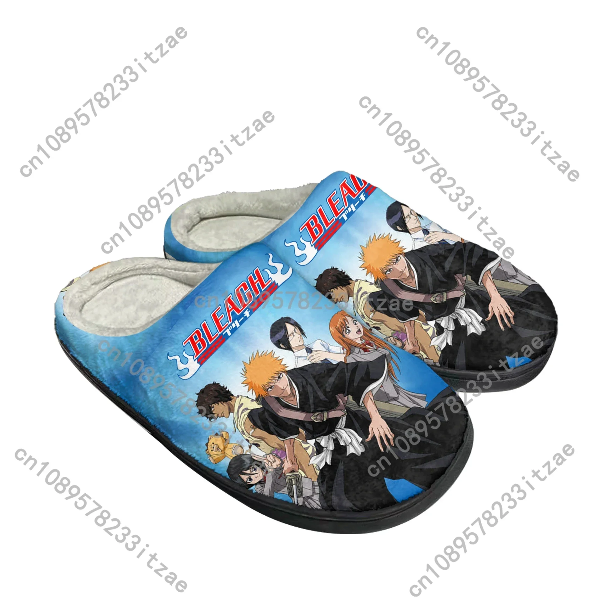 Hot Bleach Kurosaki Ichigo Home Cotton Custom Slippers Mens Womens Teenager Plush Bedroom Casual Keep Warm Shoes Thermal Slipper