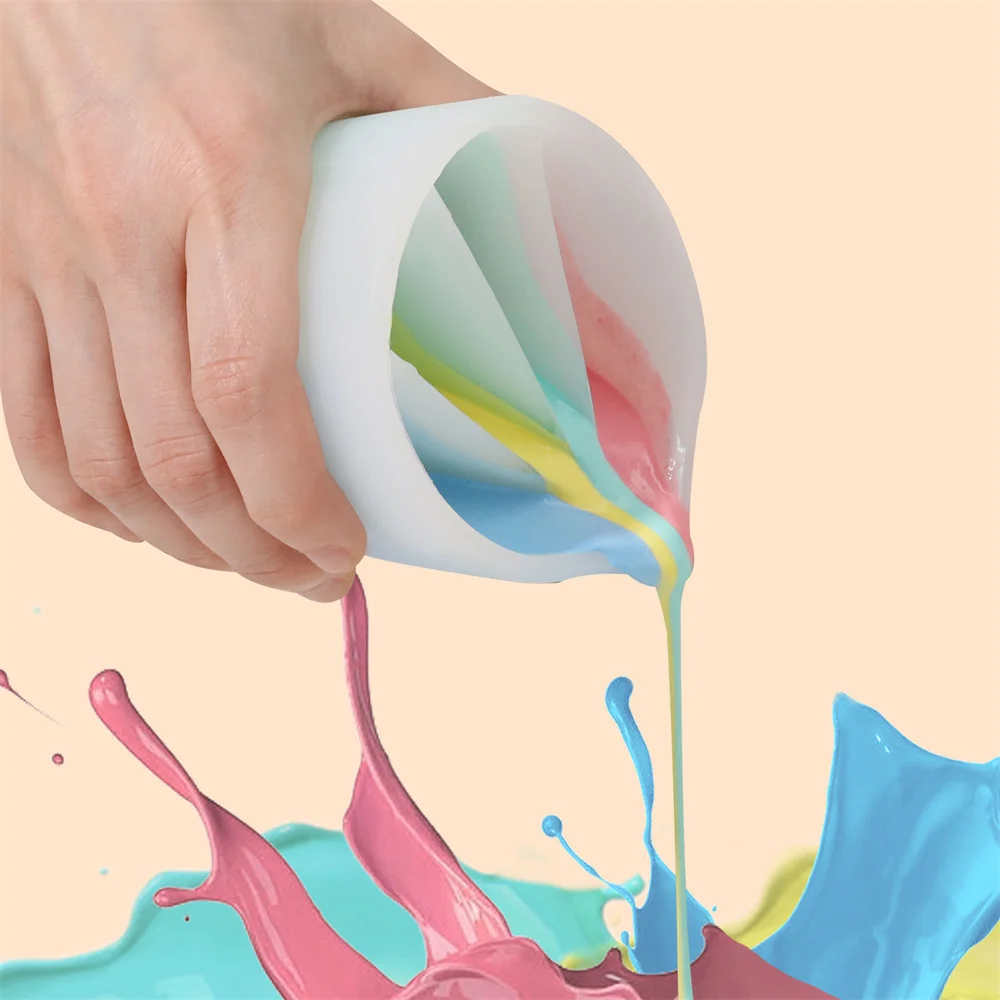 Nicole 250ml Silicone Split Cups Thicken Non-Stick Color Render Mixing Cups for Jesmonite/Resin/Fluid Painting