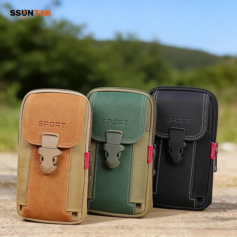 SSUNTAK 1PC Unisex Tactical Waist Bag Belt Pouch Mobile Phone Holster Small Card Holder for Outdoor Travel Camp Sports Business
