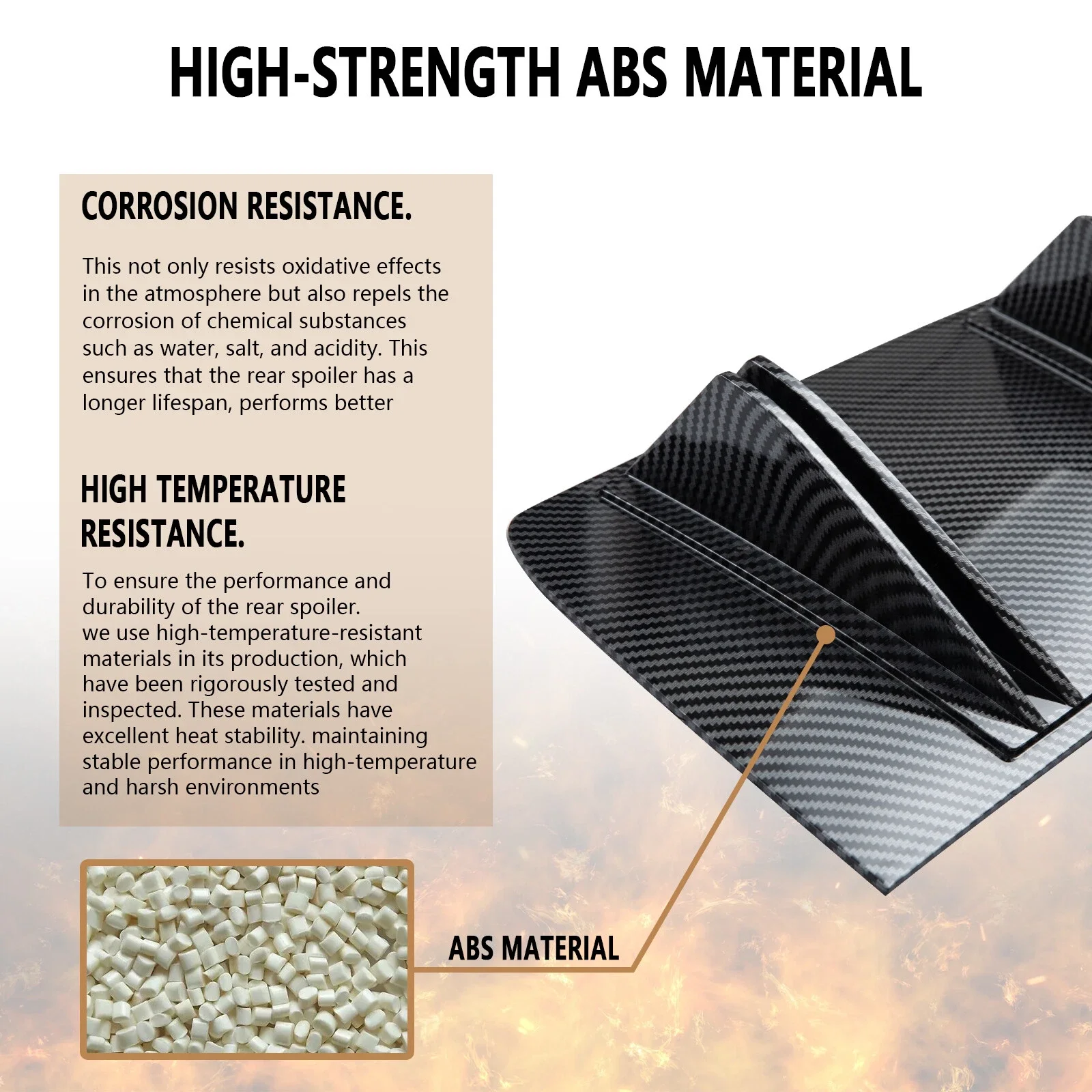 For Mercedes-Benz W204 W205 Rear Diffuser Fin Bumper Lip Splitter Spoiler Carbon