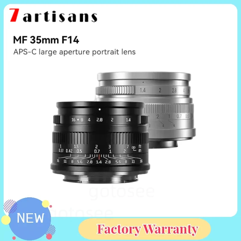 

7artisans 35mm F1.4 Camera Lens APS-C Prime Lens For Sony E A6600 ZV-E10 FUJI FX for Canon RF EOS-M M50 Micro 4/3 epm1 Nikon Z5