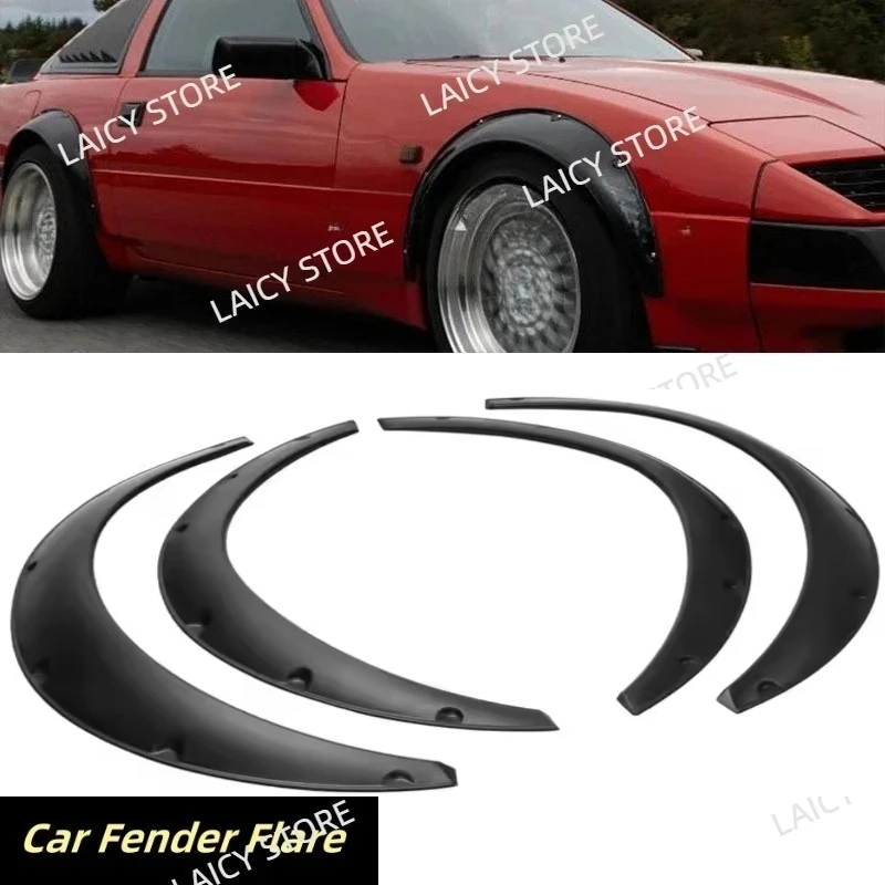 LAICY for N-issan 300ZX z31 z32 Car Fender Flares Wheel Arch Extra Wide Body Flexible Mudguard Mud Splash Guard Cover Black