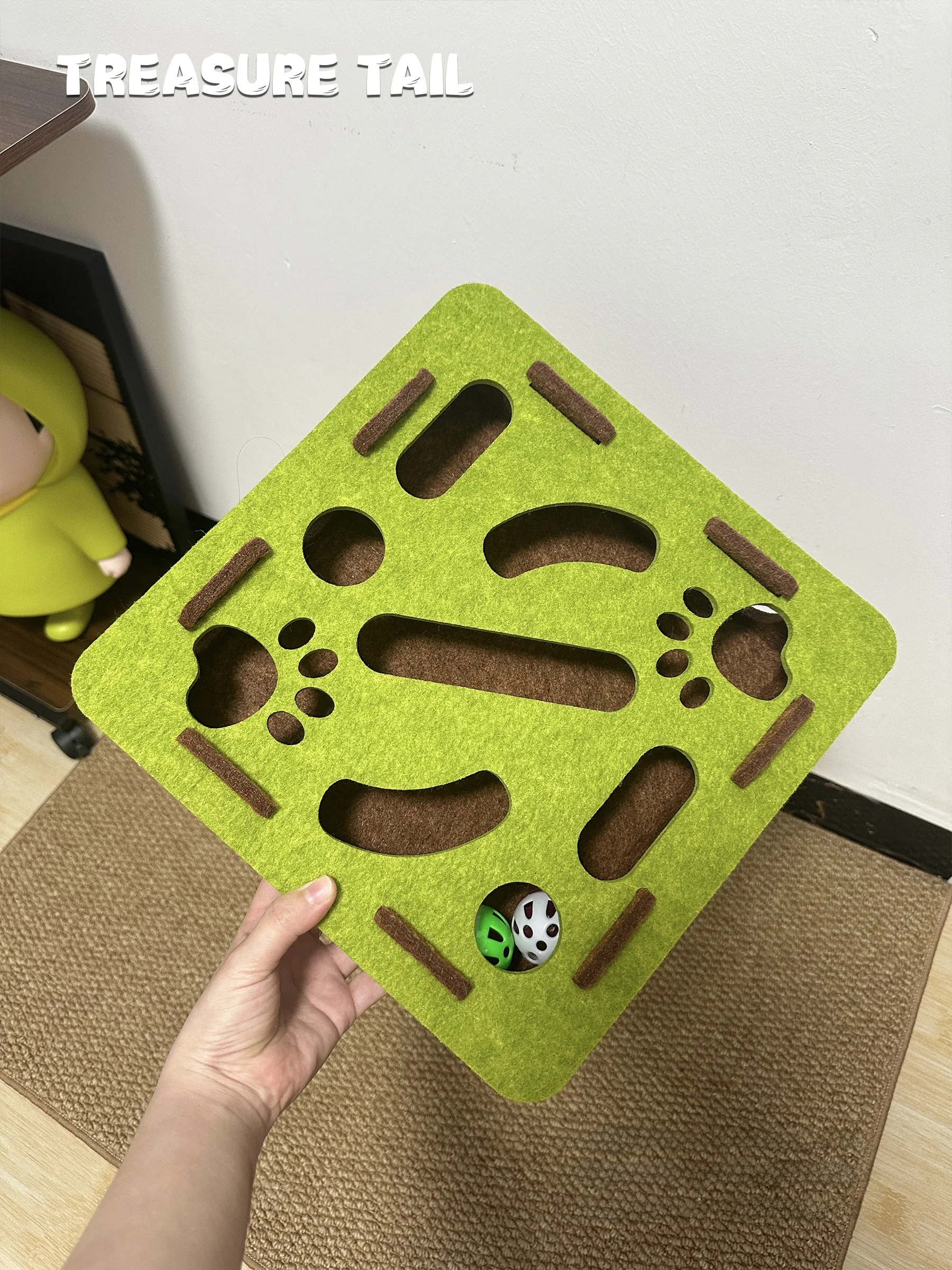 

Treasure Tail Toy Self Entertaining Str Relief Hole Digging Felting Box Kitten Toy for s Small Toy for Kittens