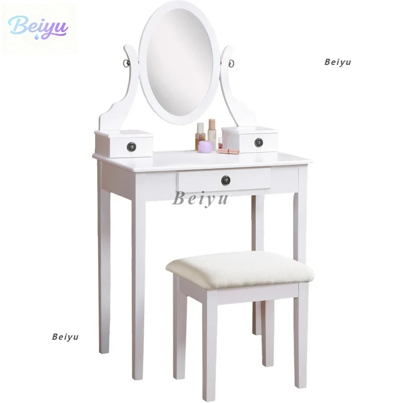 Commode avec miroir, commode avec 1 tiroir, coiffeuse blanche