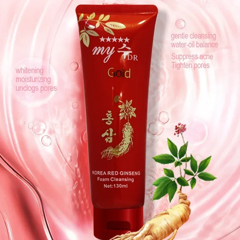 130ml Korean Red Ginseng Cleanser Deep Cleansing Moisturizing Brightening Anti-acne Balancing Oil Face Wash Face Cleanser