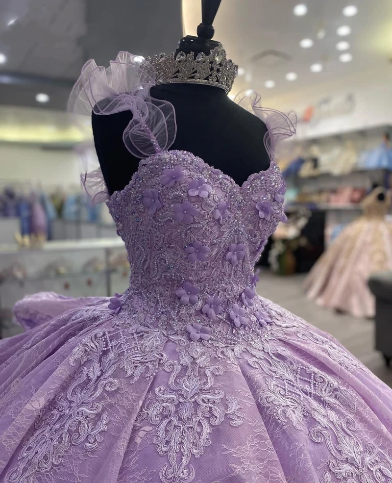 Vestidos De graduación De princesa lavanda, vestidos De quinceañera escalonados con cuentas, Vestido De baile sin mangas, Vestido De Gala De 15 años, dulce 16