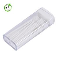 A31Z-50 Pcs Plastic Toothpicks 2 Way Tooth Picks Interdental Brush Cleaners Portable Box Random Color