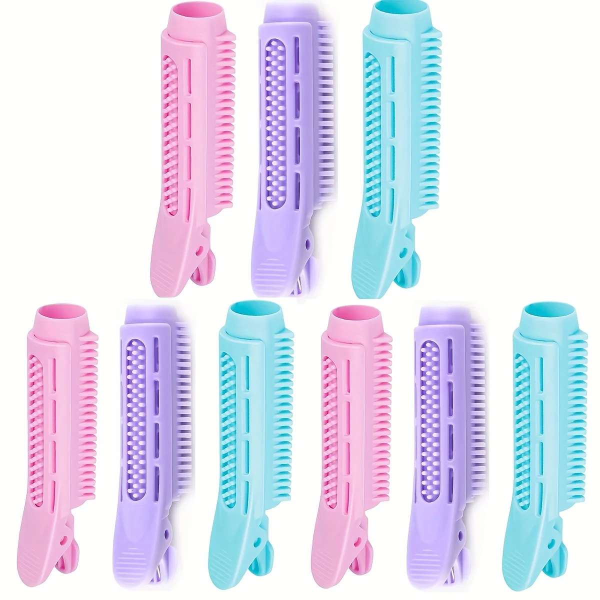 3/6/9 PCS Hair Curlers Spiral Curls Styling, Volumizing Curlers Root Clips, Fluffy Lazy Grip Curl Rods, No Heat Styling Tool