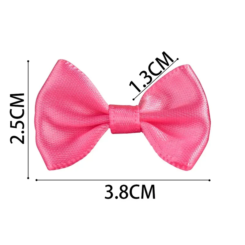 50 Pcs Mini Satin Bows Ribbon Vintage Soft Boutique Flower Bowknot for DIY Sewing Craft Bow Home Wedding Party Decor Bowties