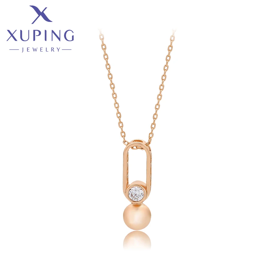 Xuping Jewelry New Arrival Fashion Popular Gold Color Women Necklace X000704437