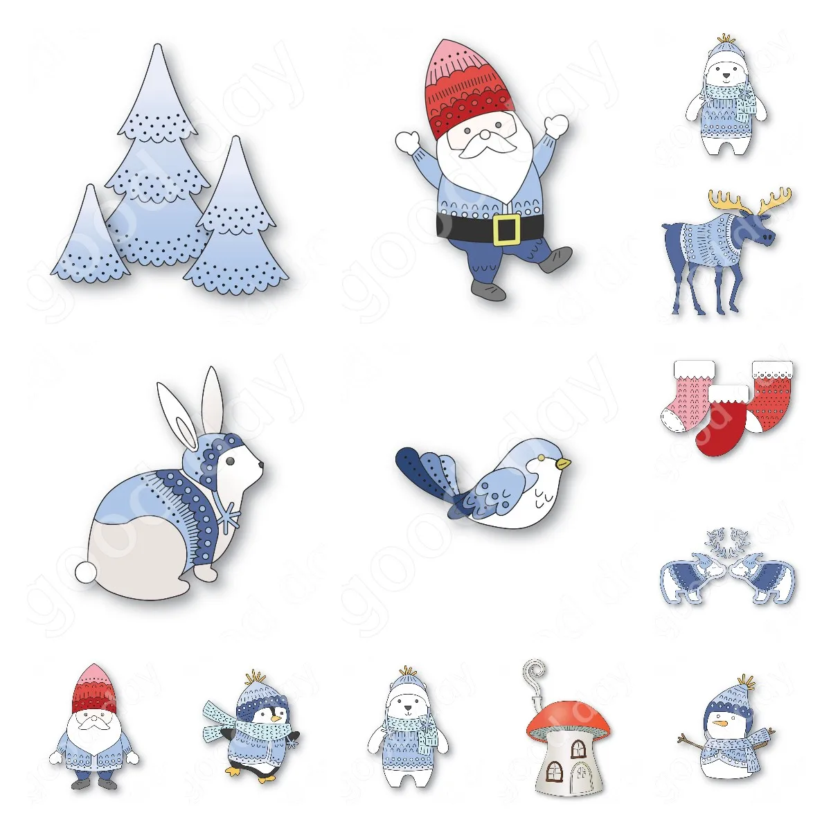 Dancing Father Christmas Elk Snowman Penguin 2024 New Metal Cutting Dies Scrapbooking Paper Crafts Knife Die Blade Punch