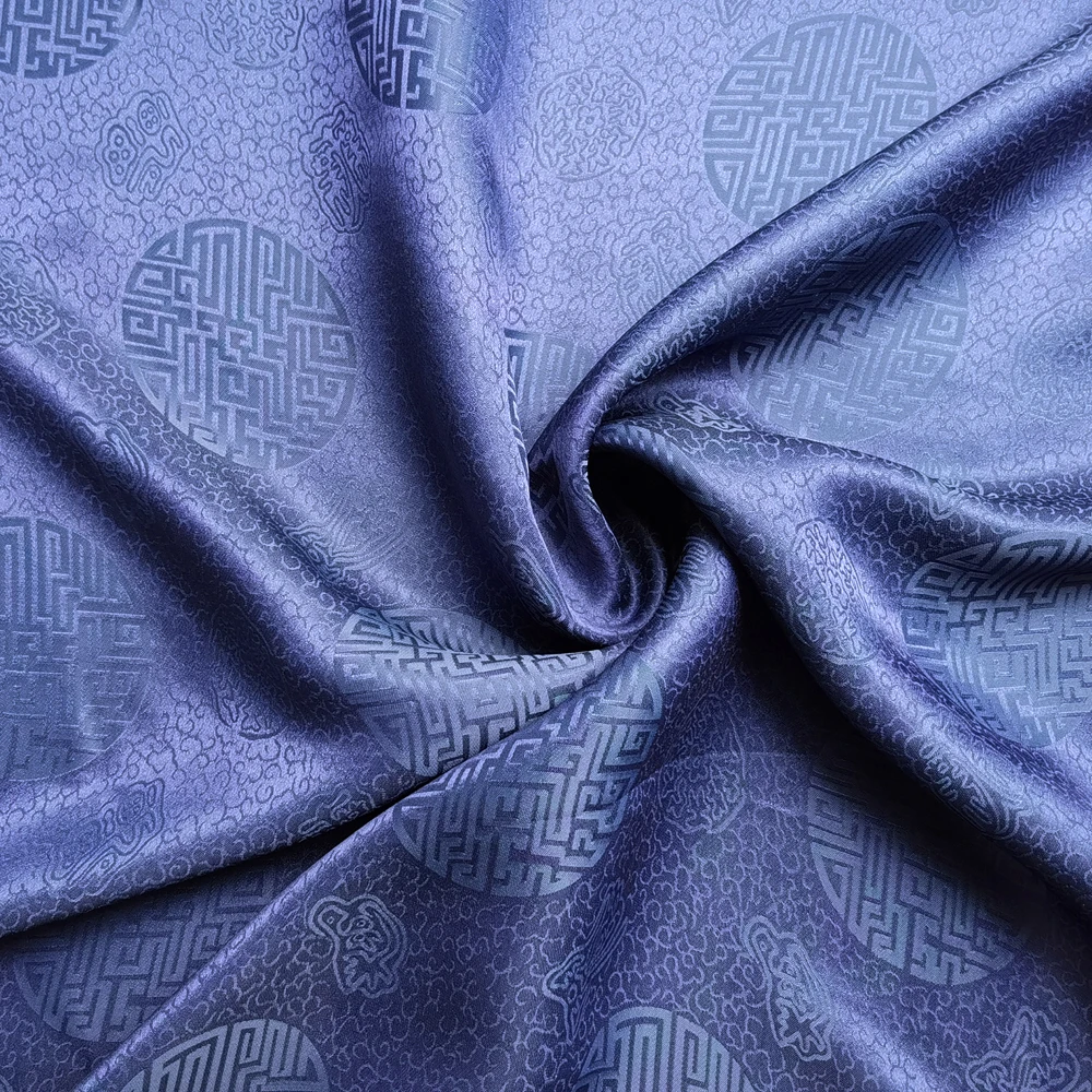 45\'\' Wide By Meter Traditional China Silk Fabric Jacquard Silk Cotton Charmeuse Material For Gown