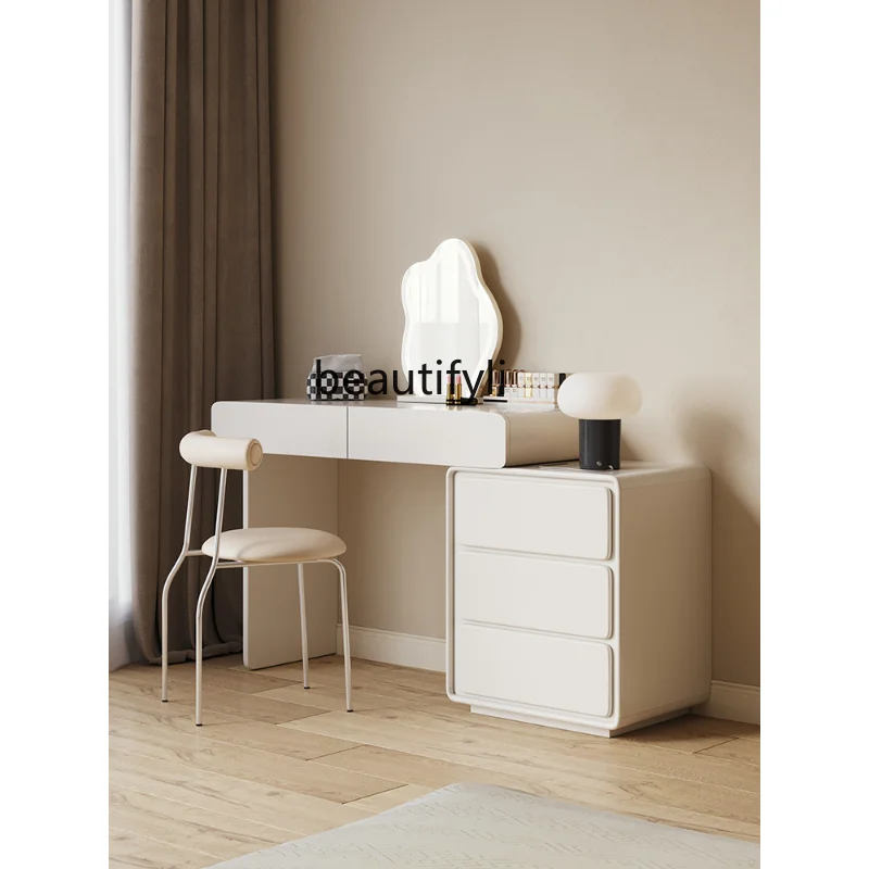 

Simple Cream Style Chest of Drawers Dresser Dresser Integrated Small Apartment Solid Wood Dresser furniture living room