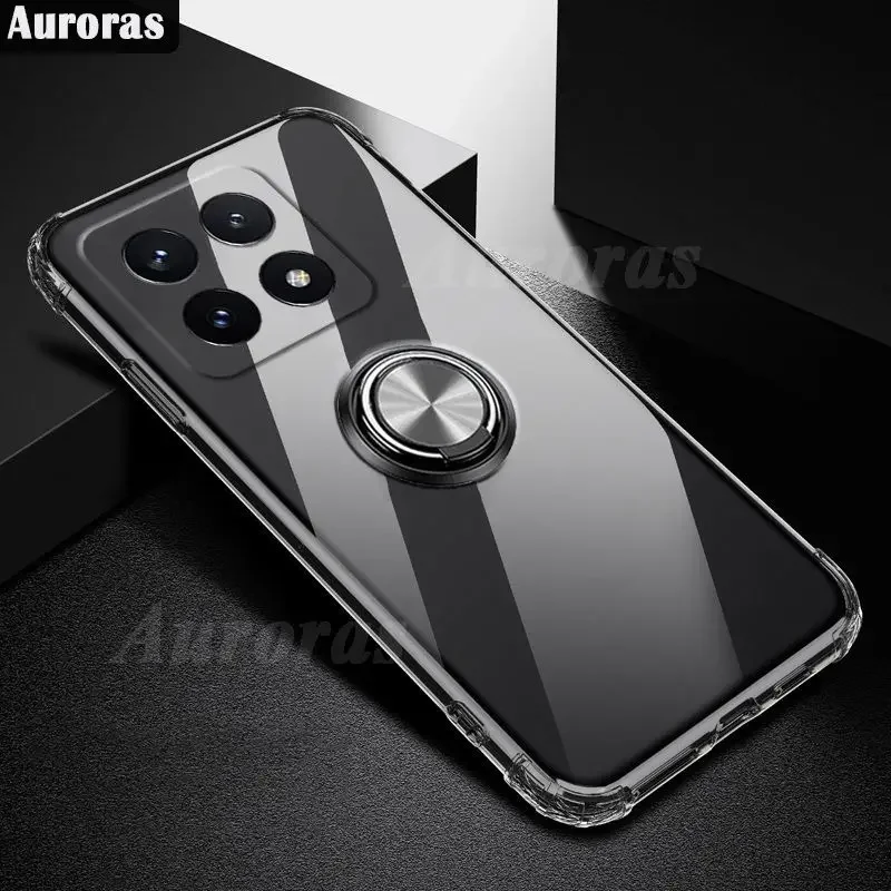 

Transparent Case For Xiaomi 14T Pro With Ring Original Clear Airbag Shockproof Cover For Xiaomi 13T Pro pro13t 14t Shell