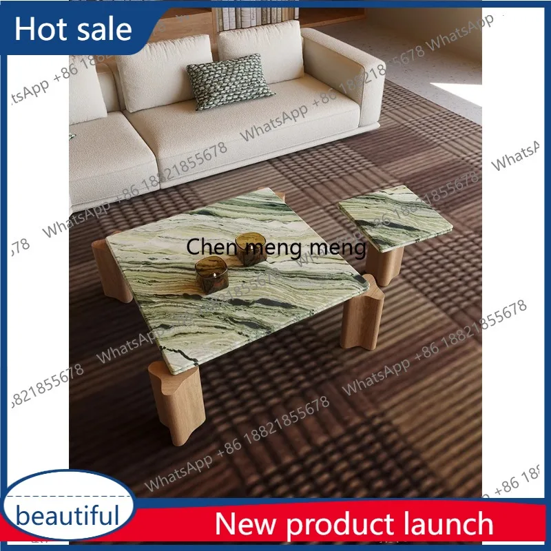 

M46 Квадратный журнальный столик в итальянском стиле - минималистичный роскошный мраморный журнальный столик, столик для гостиной из натурального камня