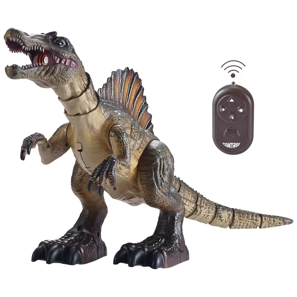 2.4g rc dinossauro de controle remoto tem som spray luz brinquedo elétrico animal controlado por rádio brinquedo de aniversário da criança presente