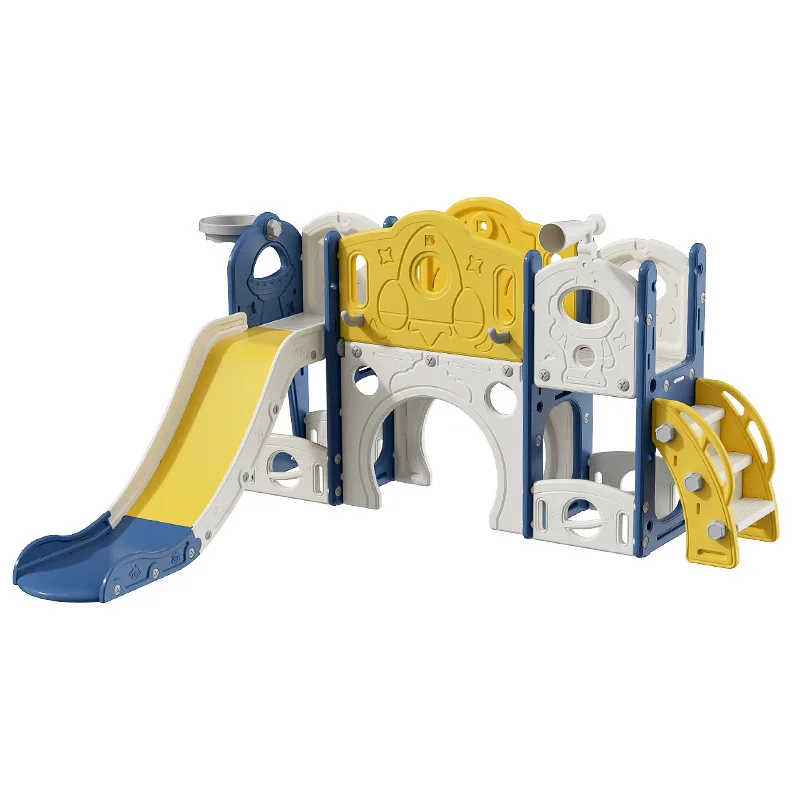 

2-in-1 Multifunctional Kids Slide & Swing Set, Indoor Home Playground for 2-10 Years Old