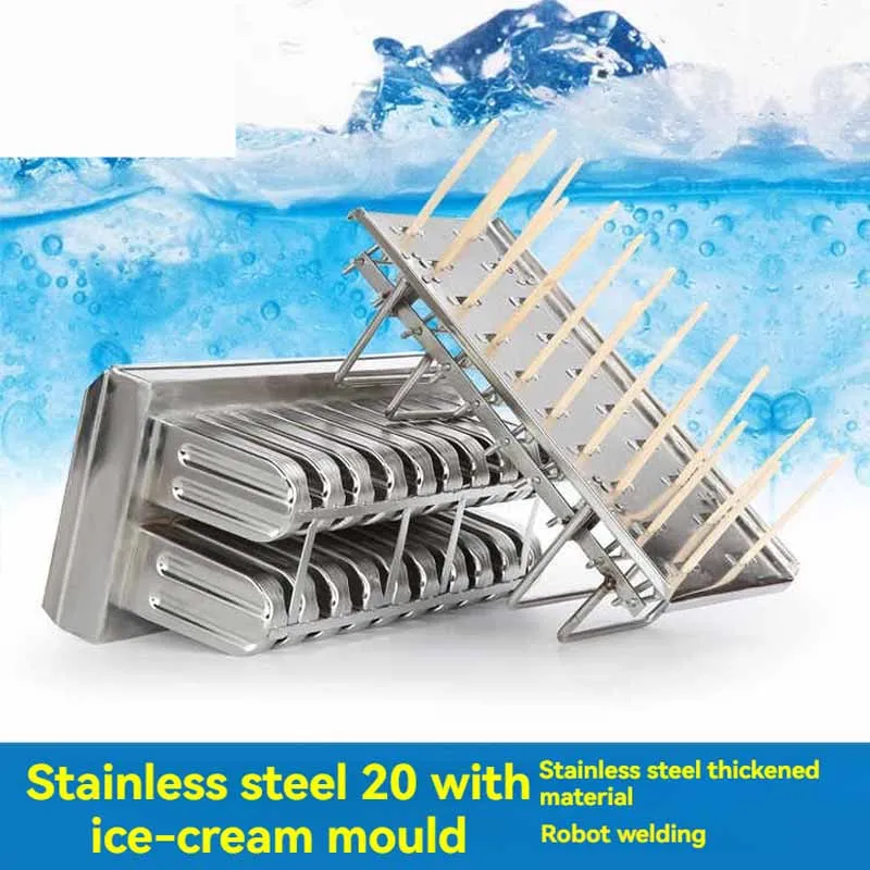 Molde de gelo pop moldes de picolé de aço inoxidável molde de sorvete diy vara moldes de picolé de aço inoxidável