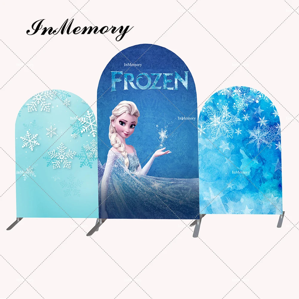 

Frozen Princess Elsa Arch Backdrop Cover Chiara Wall Party Decor Ice Snowflakes Girls Baby Shower Birthday Party Arched Banner