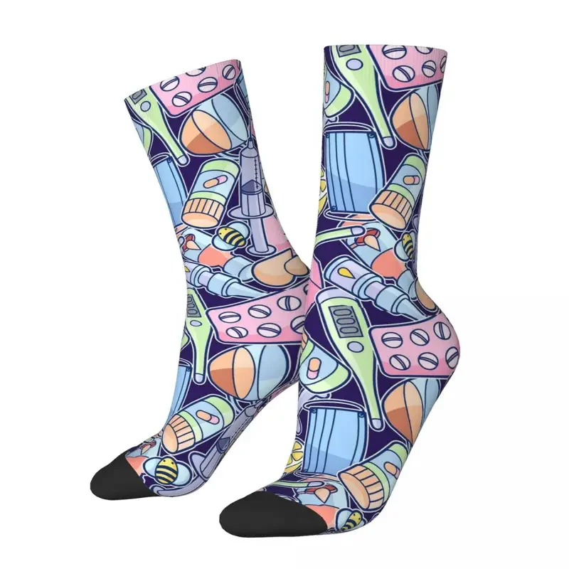 

Y2K Cute Hospital Medical Pattern Gift For Nurses And Doctors Harajuku Super Soft Stockings All Season Long Socks Accessories