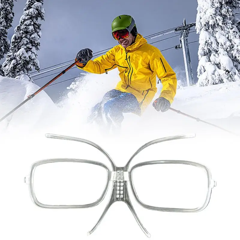 Lunettes de ski transparentes pour myopie, adaptateur optique d'insertion, cadre flexible pour contrevenants, pas de lunettes