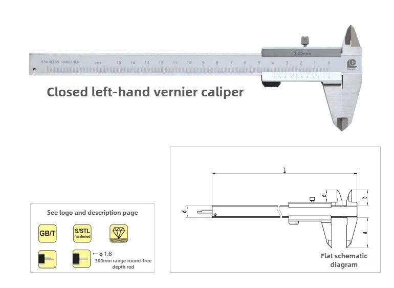 Left Hand Vernier Caliper 141-102ZK