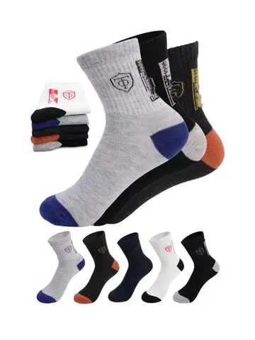 5Pairs Breathable Cotton Sports Stockings Men Bamboo Fiber Autumn and Winter Men Socks Sweat Absorption Deodorant Business Sox