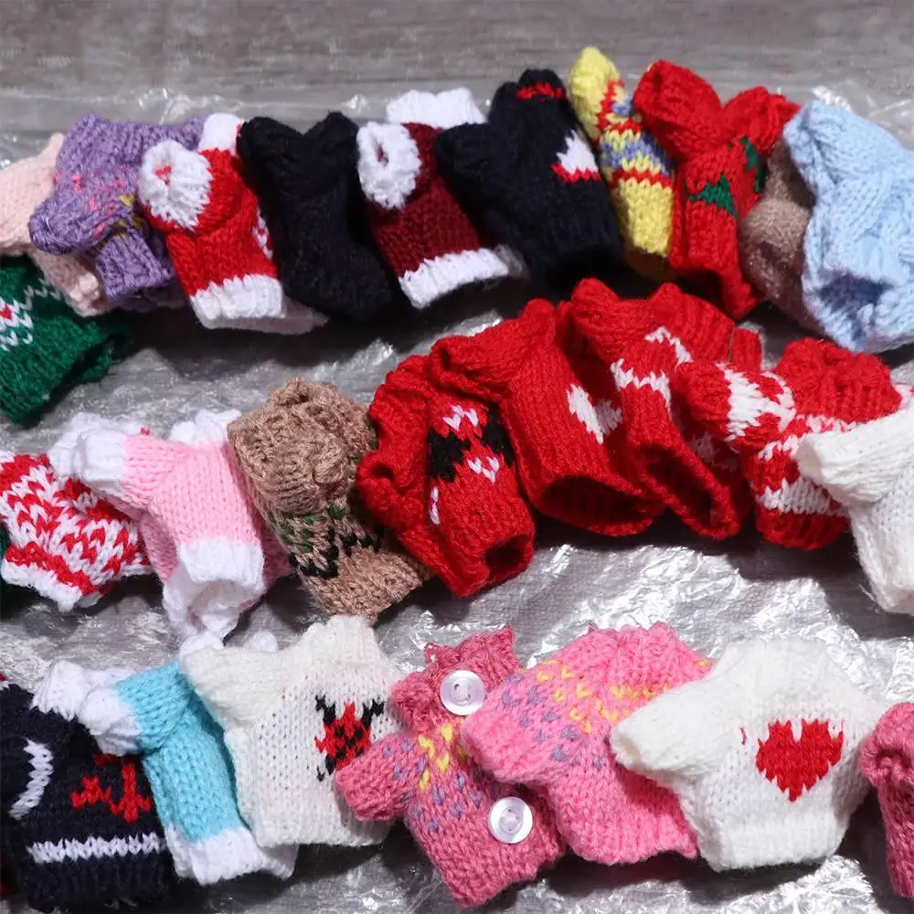 Xmas Style White/Red/Green Dolls Sweater Cute Mini BJD Dog Doll Clothes Dolls Sweater Accessories Multiple Patterns