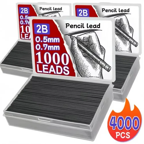 Lápiz de gran capacidad, 0,5 0,7 2B, recambios reemplazables, lápiz mecánico, recambios de plomo, suministros para bocetos y dibujo para estudiantes