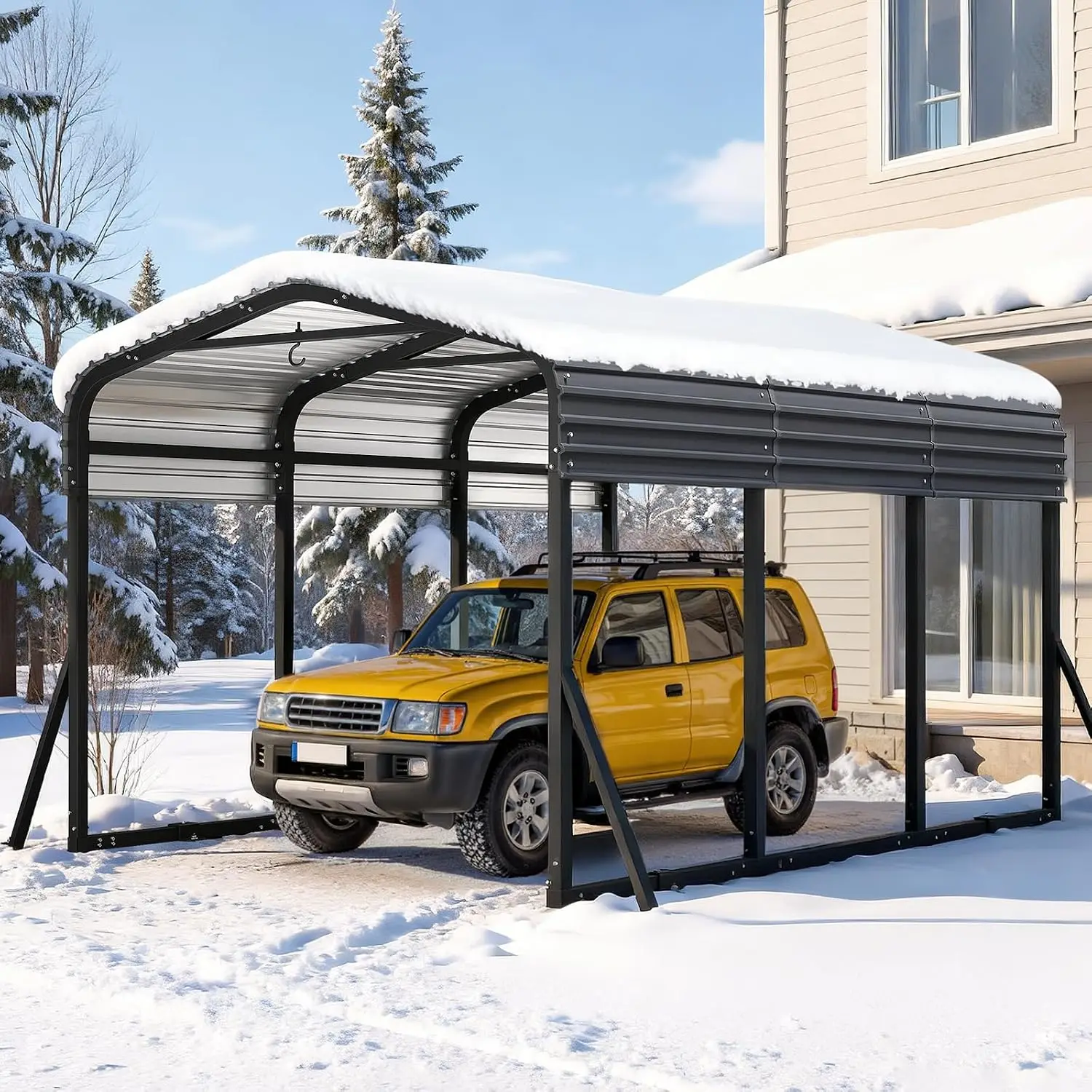 10x15FT Heavy Duty Metal Carport for Car Truck Boat, Custom