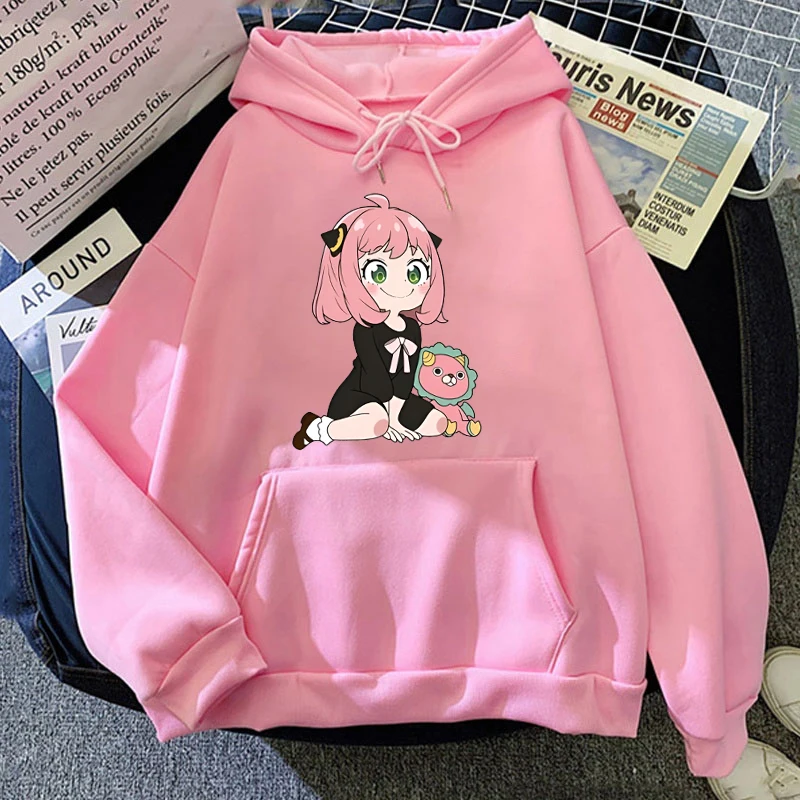 New Anime Anya Forger Hoodies Women Girl Long Sleeve Sweatshirt Female Casual Loose Hoodies Fashion Pullovers Tops